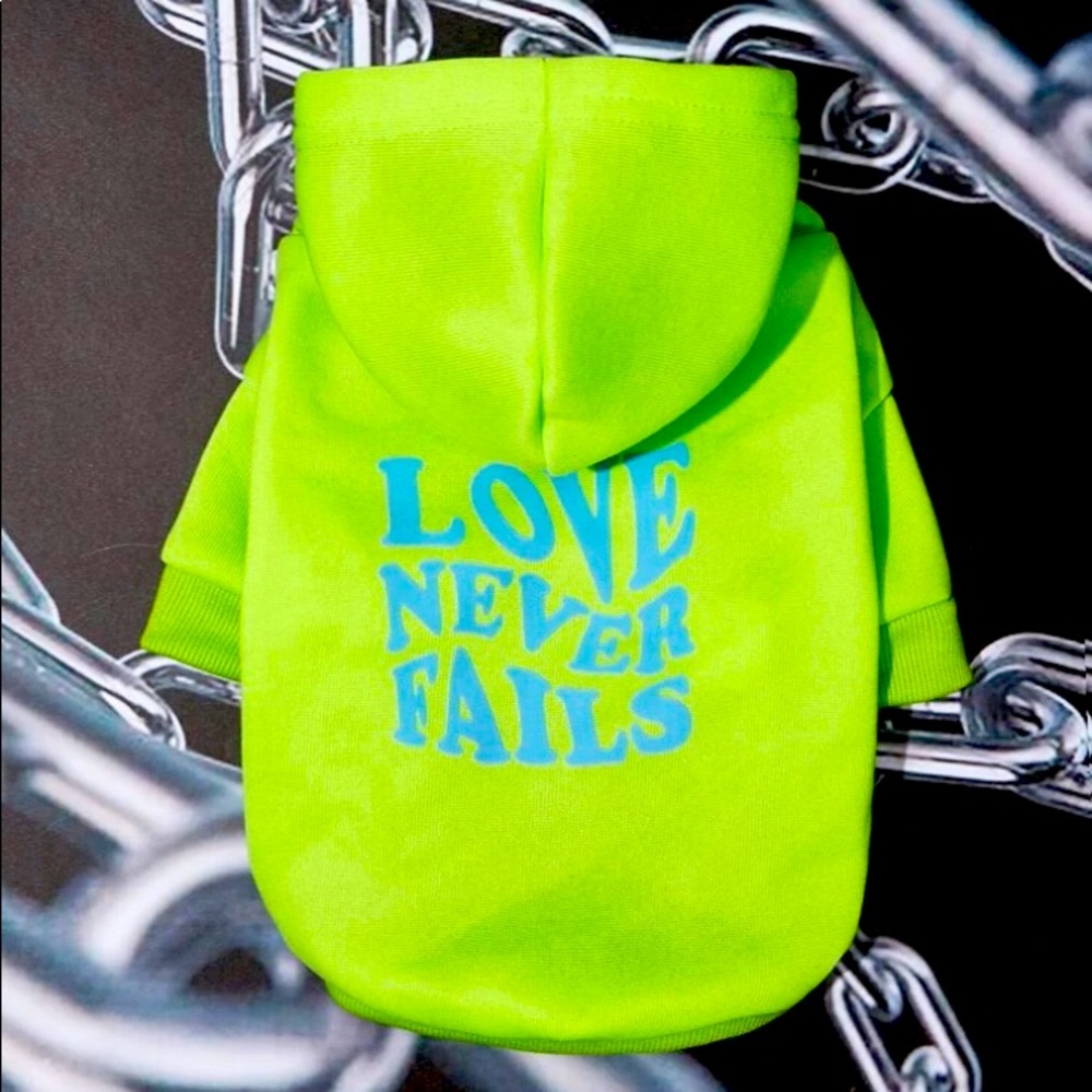Love Never Fails Dog and Cat Hoodie